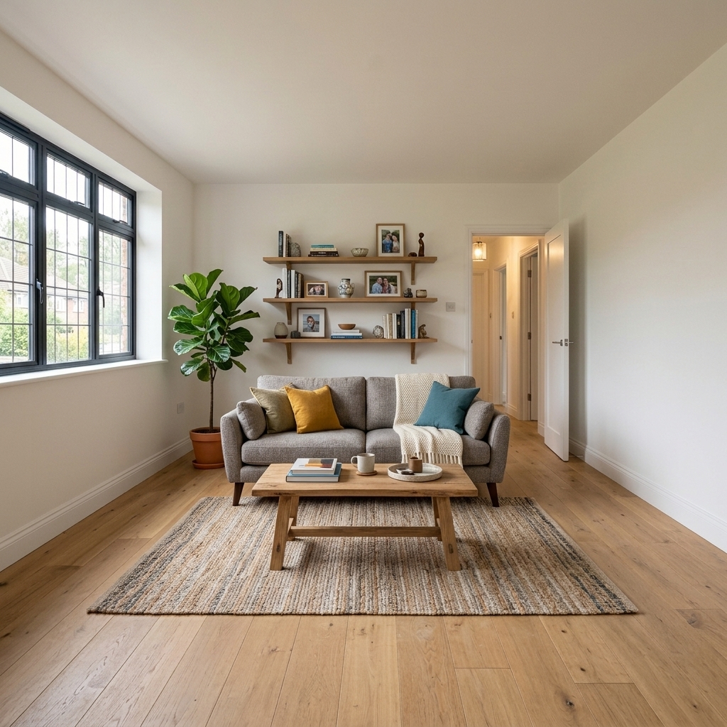 Tidy, fully arranged living room